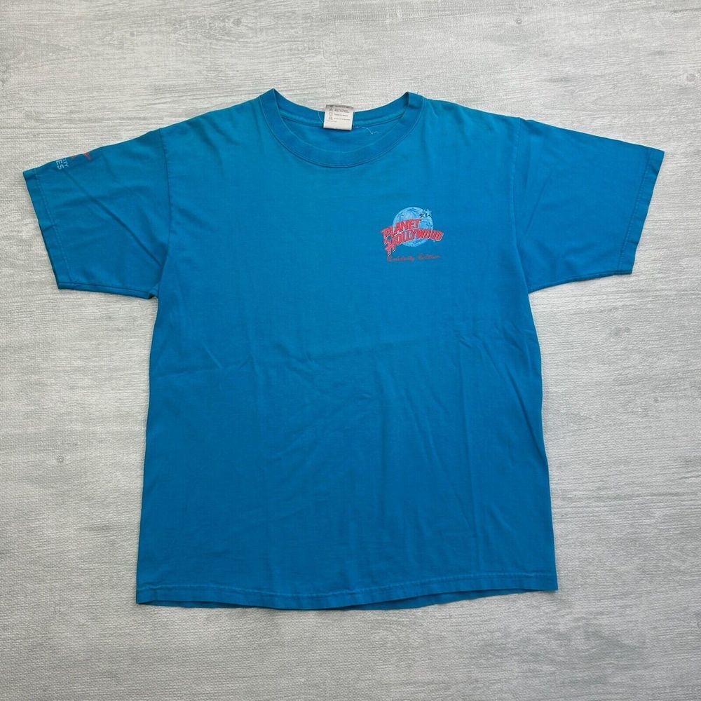 Vintage Planet Hollywood Shirt XL Blue Celebrity Edition Arnold Schwarzenegger